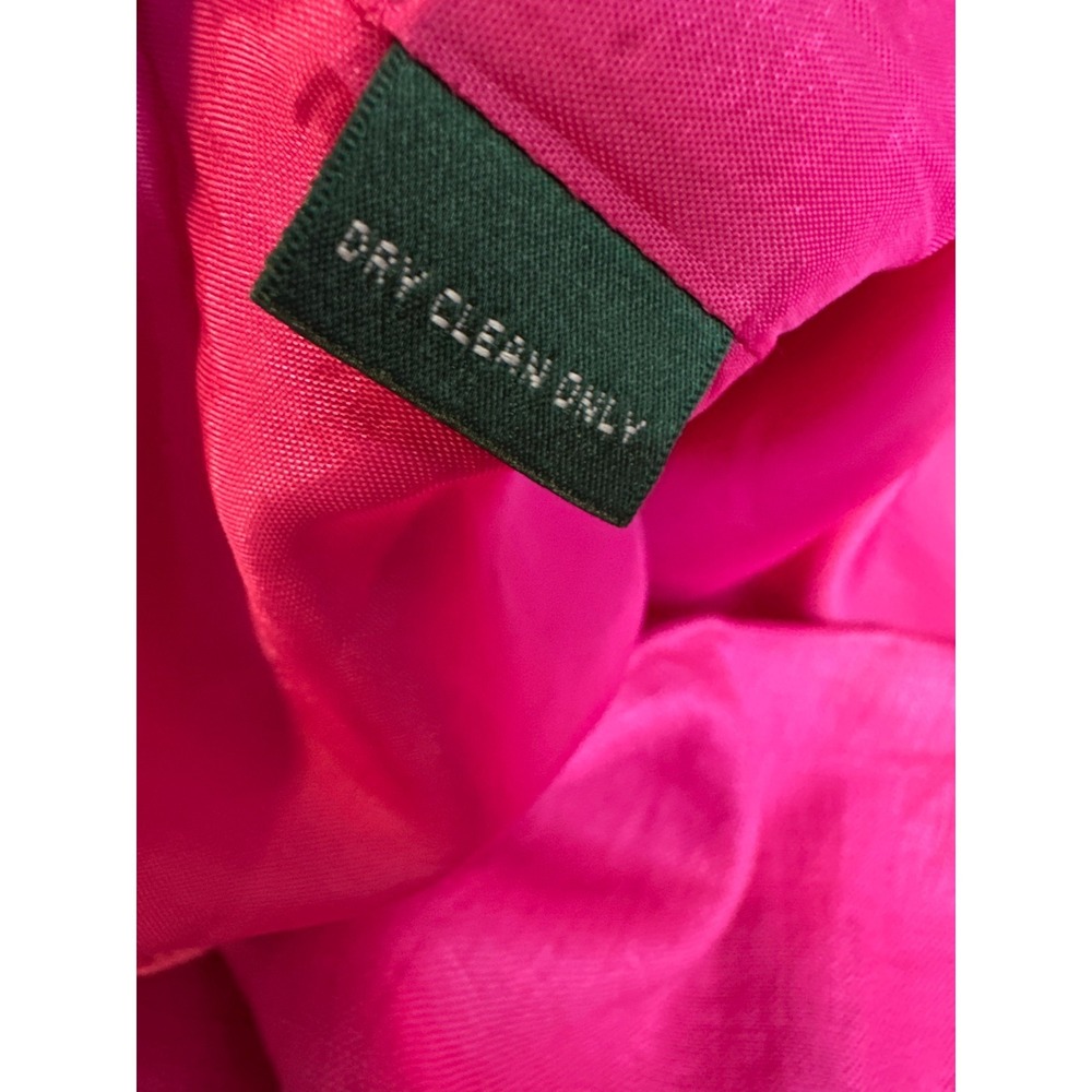Lauren Ralph Lauren Pink 100% Linen Flounce Hem Skirt Sz 14 A-Line Flare Preppy - Picture 5 of 12